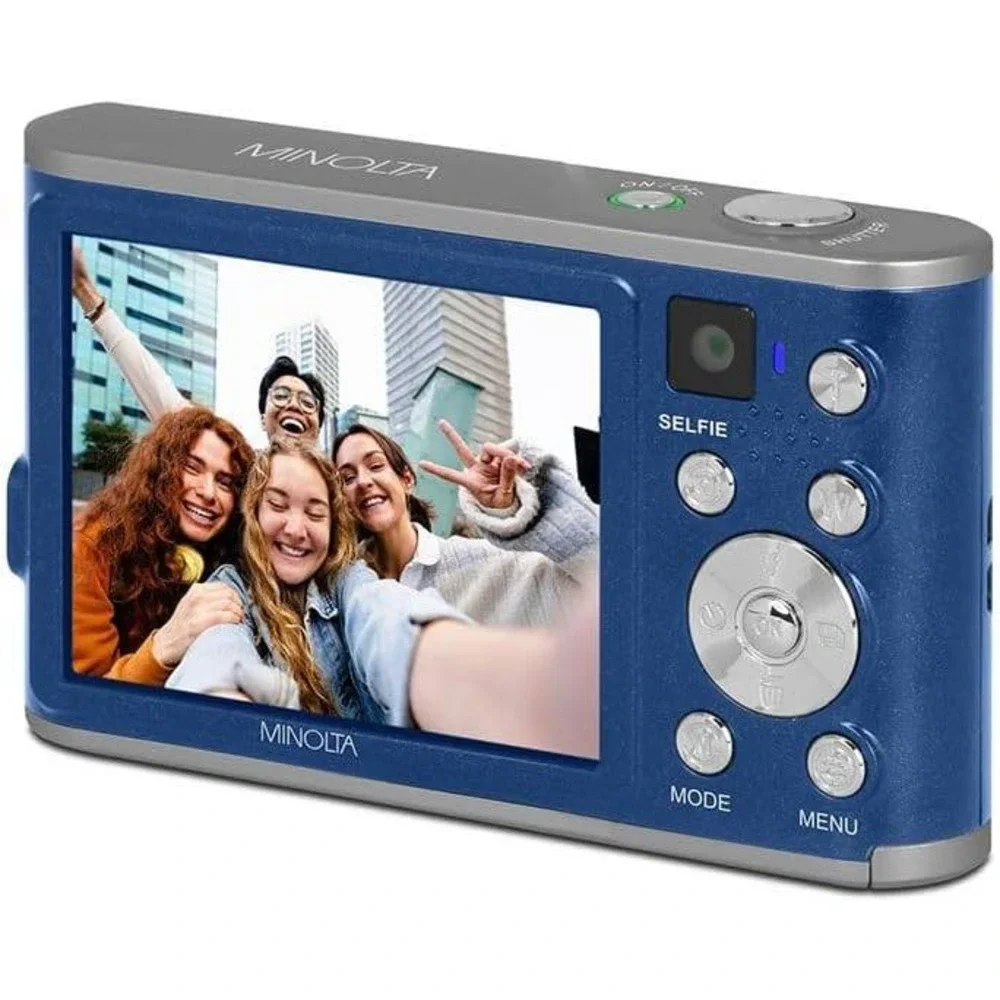 Minolta MND23 48MP Digital Camera 4K Ultra HD Selfie Lens Blue 32GB Open Box